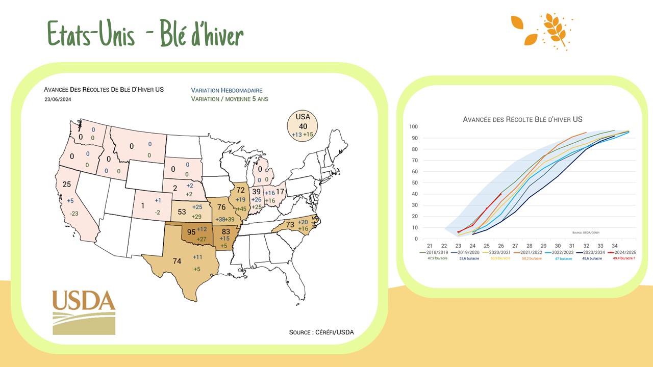 Avancée des récoltes – USA