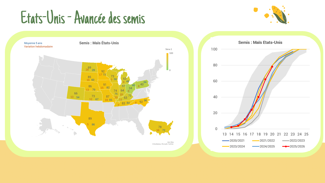 USDA (19 mai) – Semis US se poursuivent